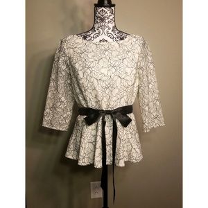 Jessica Howard Lace Overlay Top